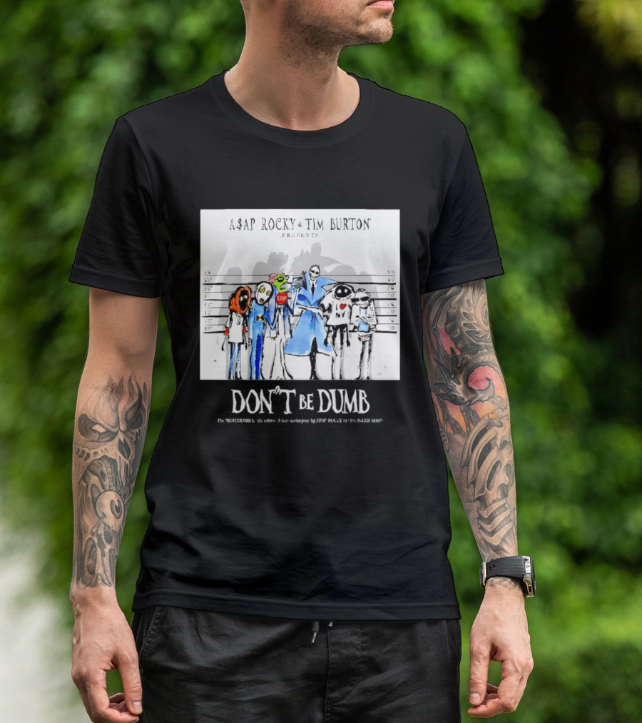 ASAP Rocky Tim Burton Presents Don't Be Dumb Shot Characters T-Shirt