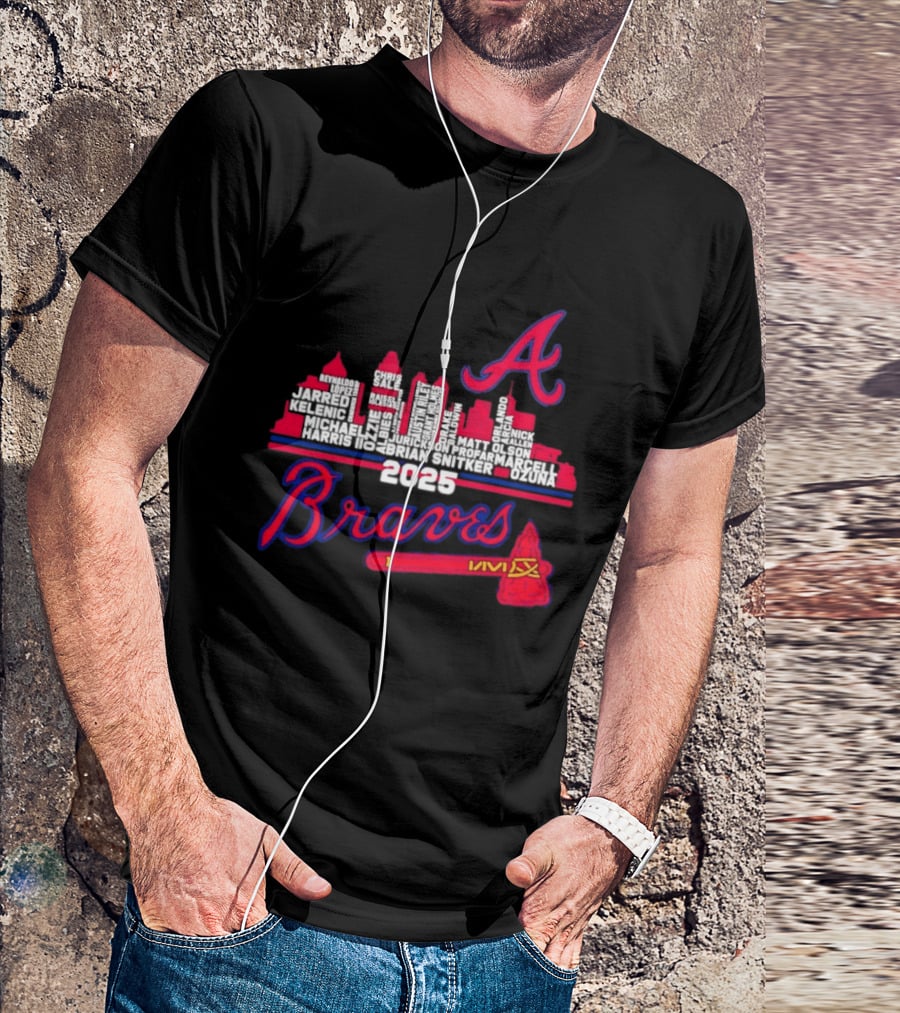 Atlanta Braves Players City Skyline 2025 T-Shirt
