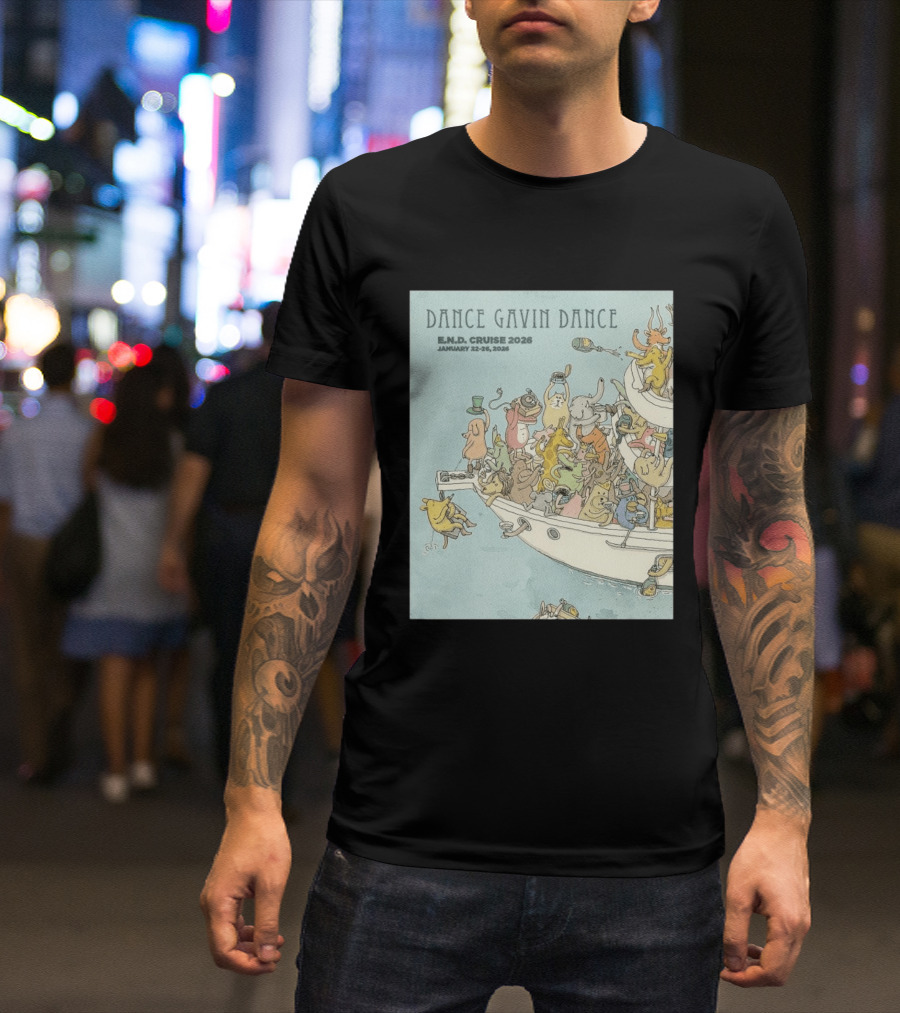 Dance Gavin Dance E.N.D. Cruise 2026 January 22 26 Whimsical Animal Party T-Shirt