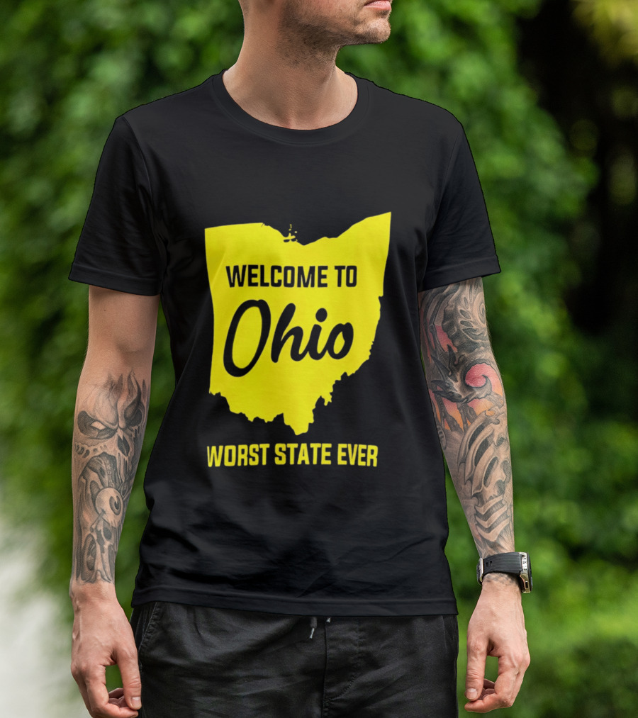 Welcome To Ohio Worst State Ever Map T-Shirt