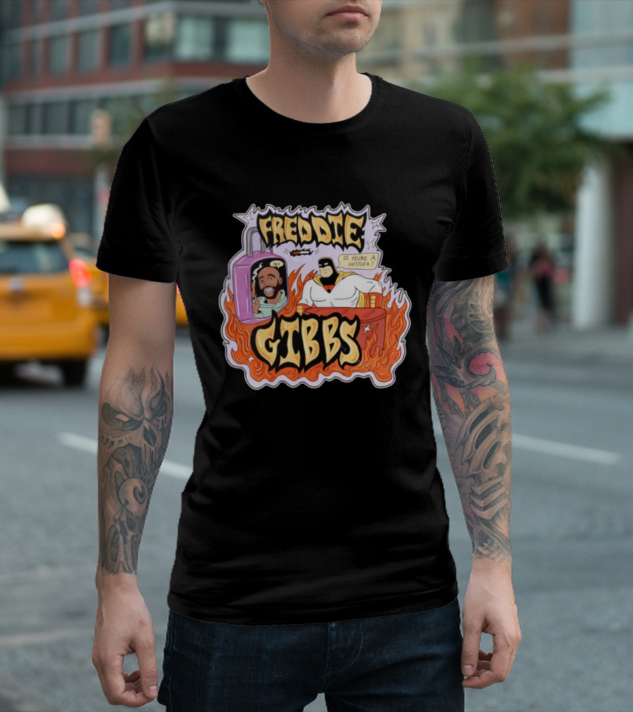 Freddie Gibbs Cartoon Space Ghost So You're A Hustler Flame T-Shirt