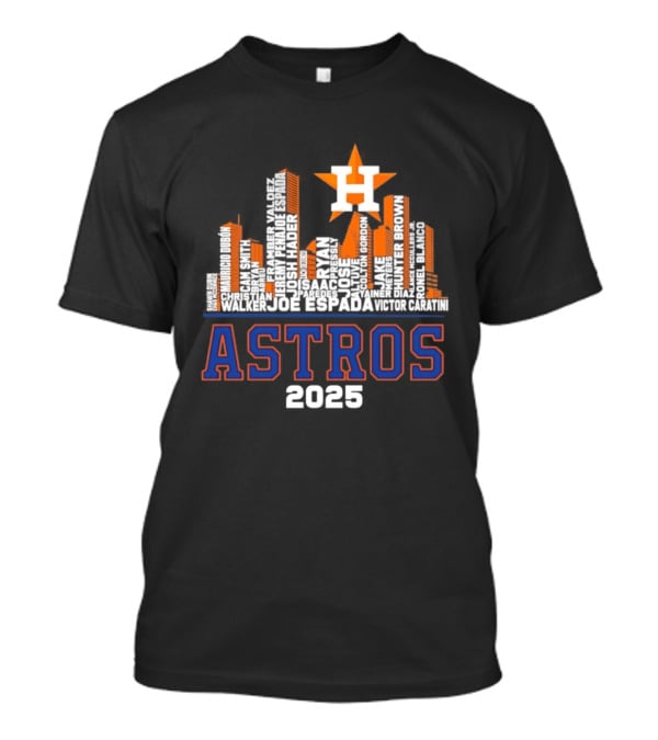 Houston Astros Players City Skyline 2025 T-Shirt
