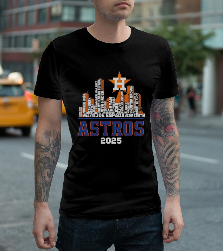 Houston Astros Players City Skyline 2025 T-Shirt