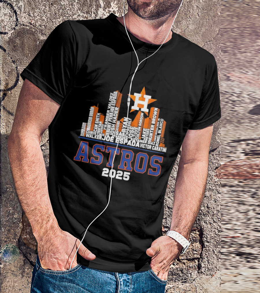 Houston Astros Players City Skyline 2025 T-Shirt