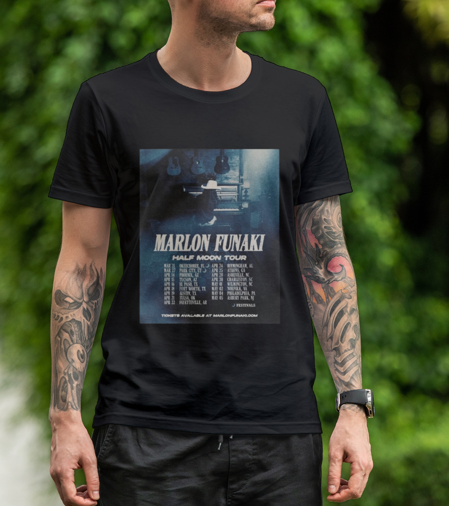 Marlon Funaki Half Moon Tour 2026 Dates Cities And Ticket Info T-Shirt