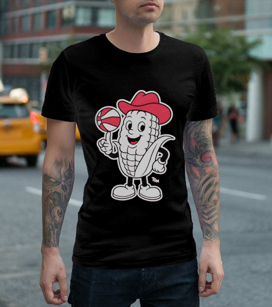 Nebraska Cornhuskers Cowboy Corn Basketball Playful T-Shirt