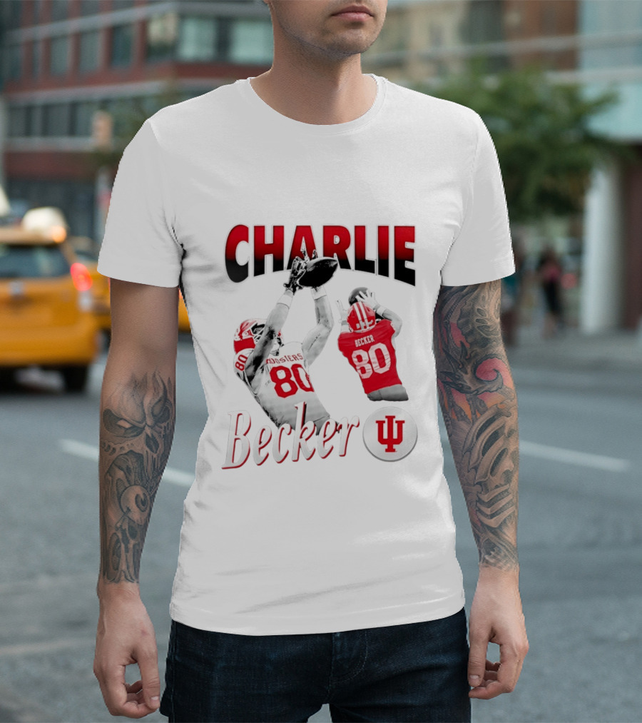Charlie Becker Indiana Hoosiers Football 80 Receiver Catch IU T-Shirt