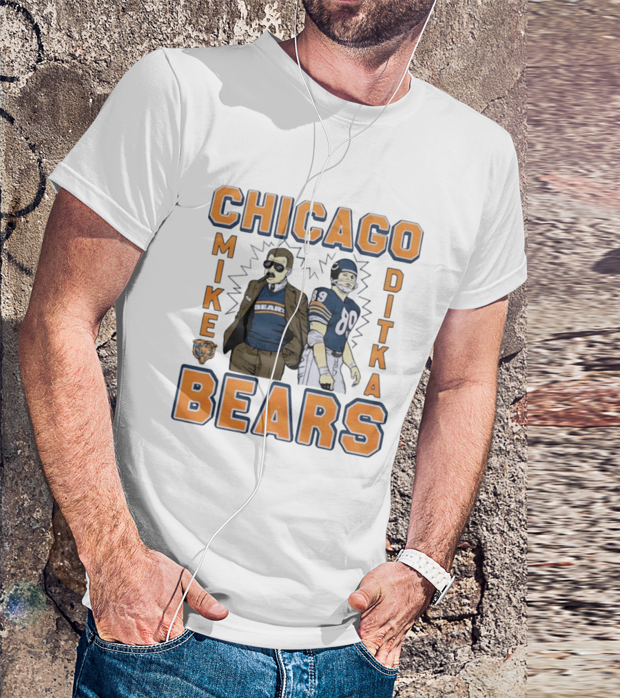 Mike Ditka Chicago Bears Retro Style Smoking Cigar T-Shirt
