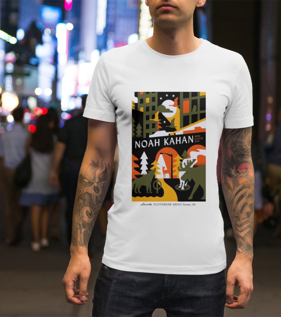 Noah Kahan April 6 14 16 2024 Toronto Wildlife Cityscape T-Shirt