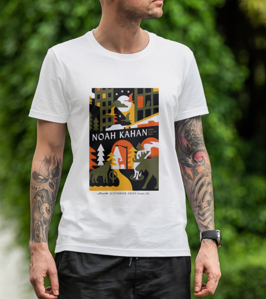 Noah Kahan April 6 14 16 2024 Toronto Wildlife Cityscape T-Shirt