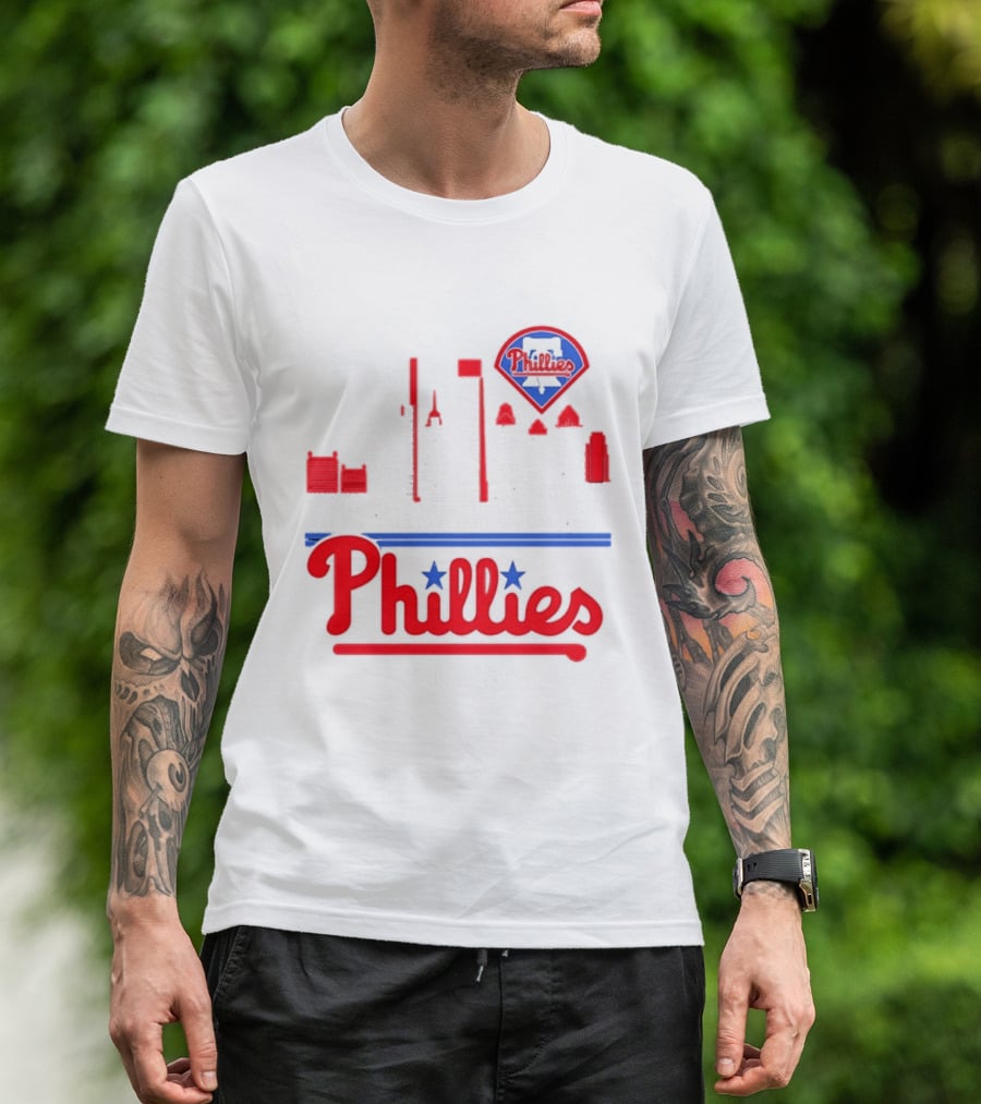 Philadelphia Phillies 2025 City Skyline And Players Names T-Shirt