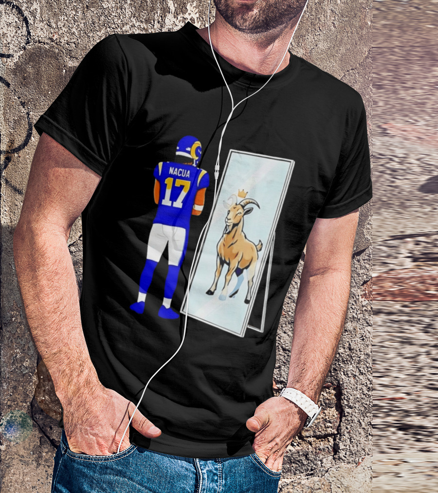 Puka Nacua 17 Los Angeles Rams Mirror Goat Crown T-Shirt