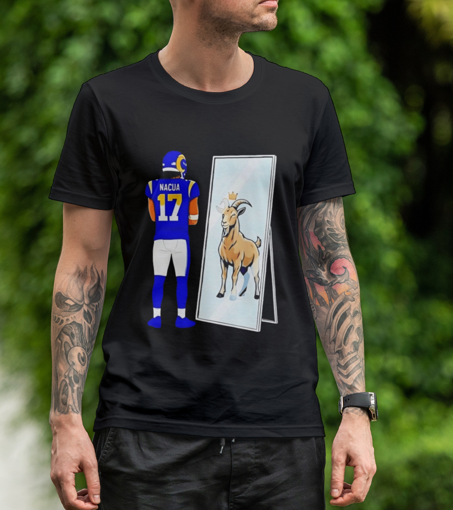 Puka Nacua 17 Los Angeles Rams Mirror Goat Crown T-Shirt