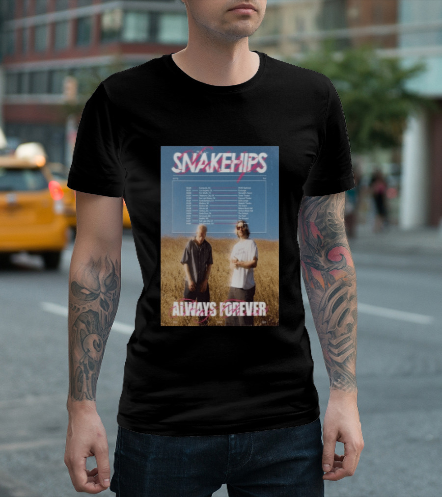 Snakehips Always Forever Spring Tour 2026 Dates With Concert Locations And Band Members T-Shirt