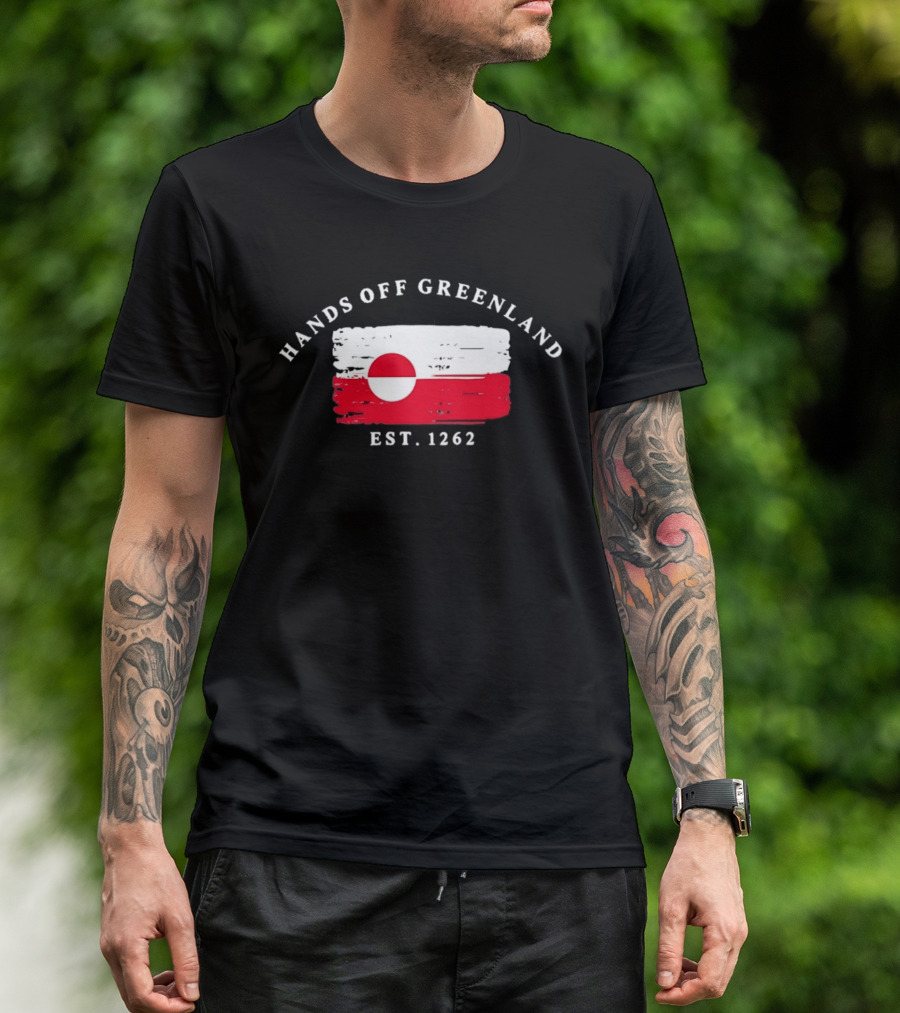 Hands Off Greenland Flag Est 1262 T-Shirt