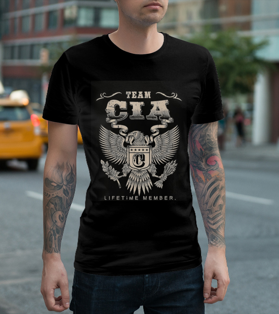 Team CIA Lifetime Member Emblem With Eagle Crest T-Shirt