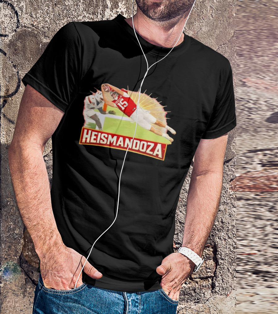 Heismandoza Superhero Fernando Fanatics IU Football Indiana Mendoza 15 T-Shirt