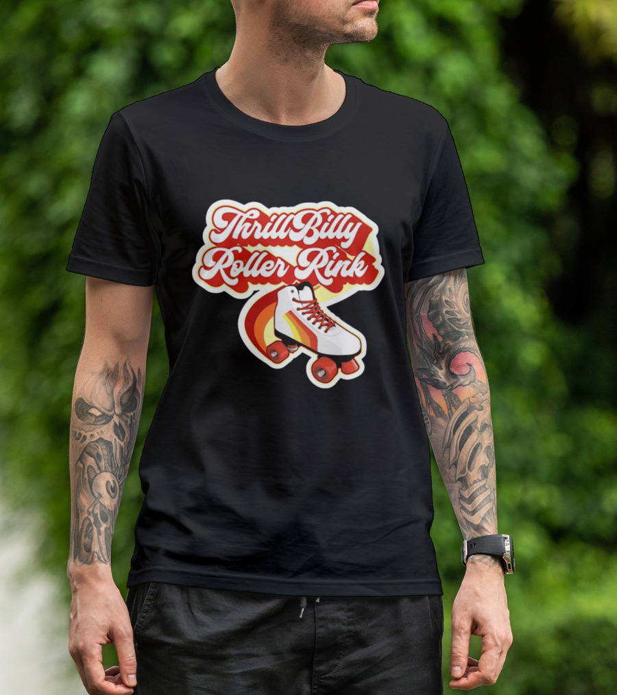 Thrill Billy Roller Rink Vintage Skate White Red Yellow T-Shirt