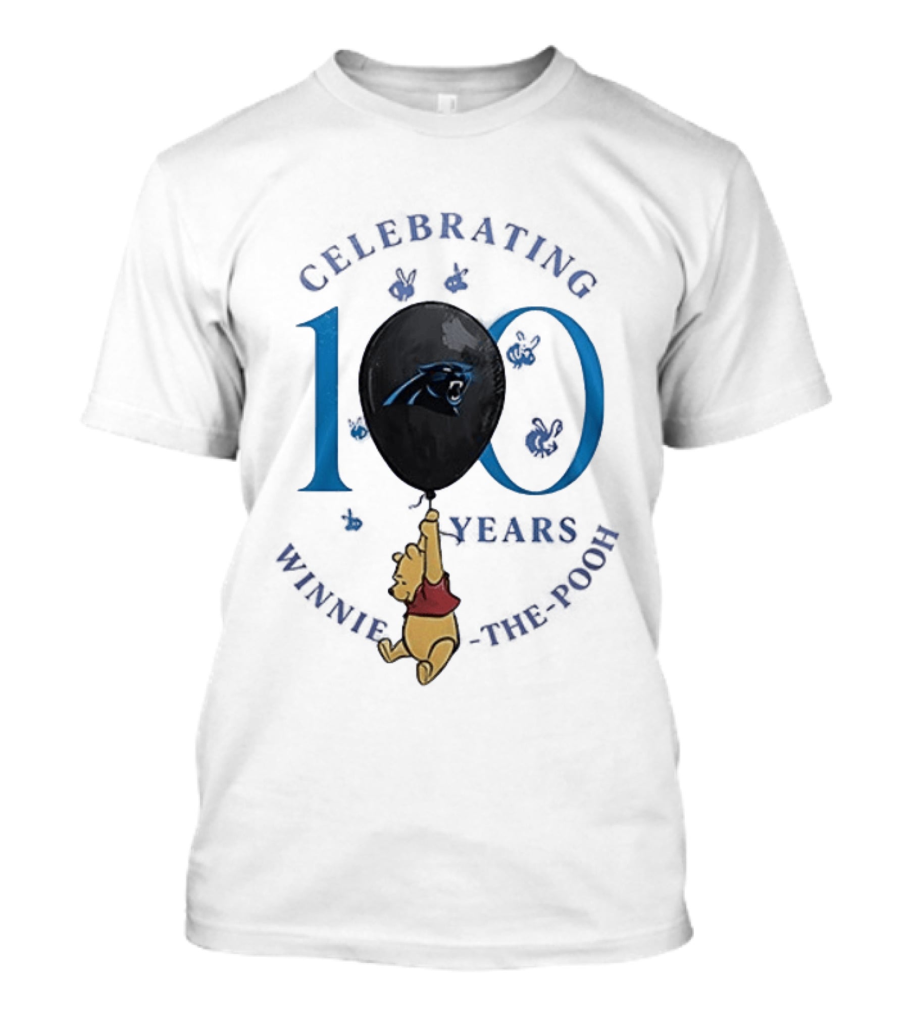 Carolina Panthers Winnie The Pooh 100th Anniversary Celebrating Years T-Shirt