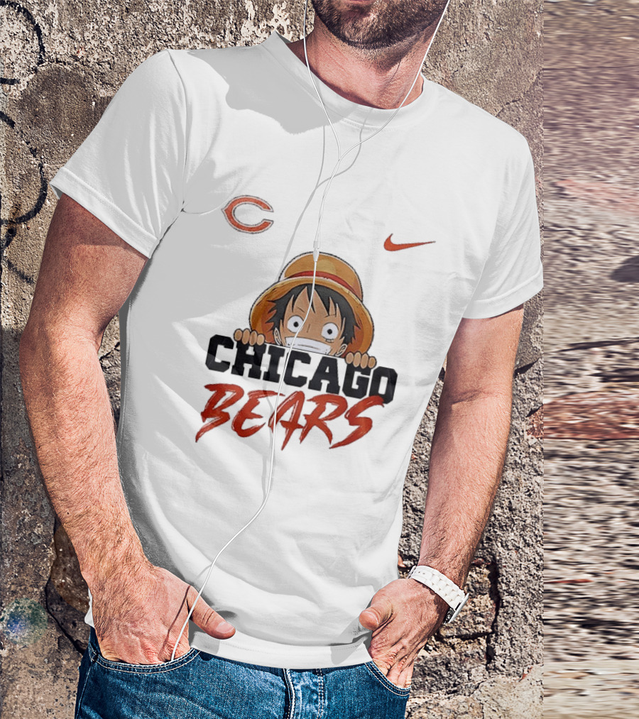 Chicago Bears Monkey D Luffy One Piece Collaboration T-Shirt