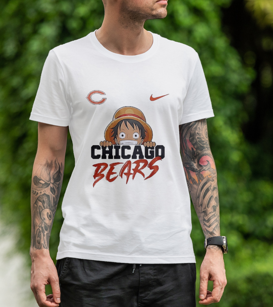 Chicago Bears Monkey D Luffy One Piece Collaboration T-Shirt