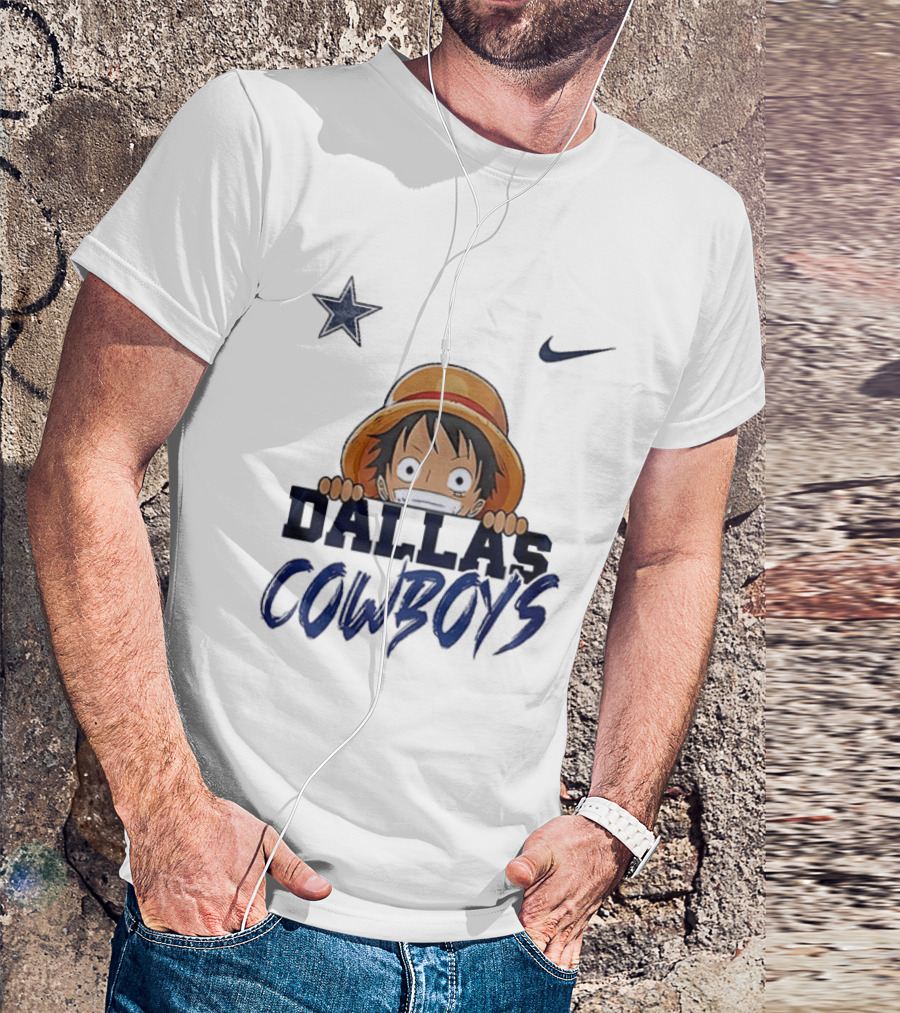 Dallas Cowboys One Piece Monkey D Luffy Nike Collaboration T-Shirt