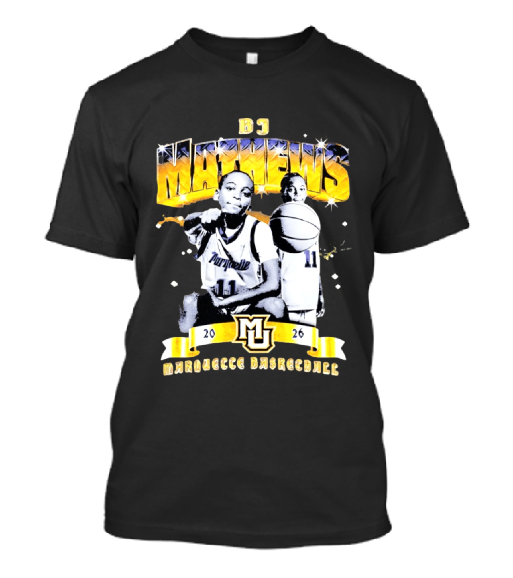 BJ Mathews Marquette Golden Eagles Basketball 2026 MJ 11 T-Shirt