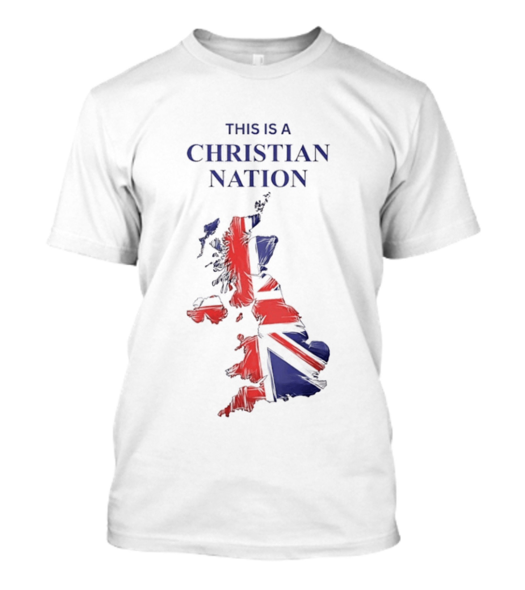 This Is A Christian Nation Map With Union Jack T-Shirt