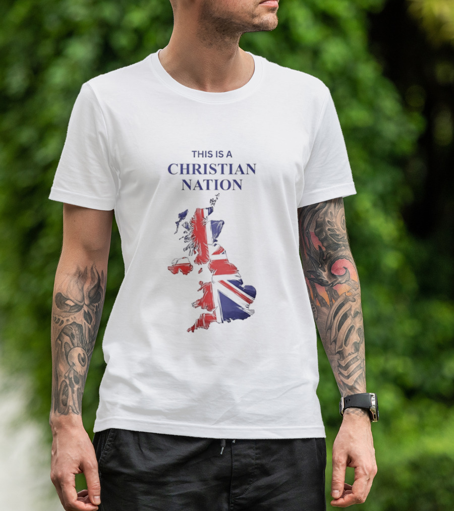 This Is A Christian Nation Map With Union Jack T-Shirt