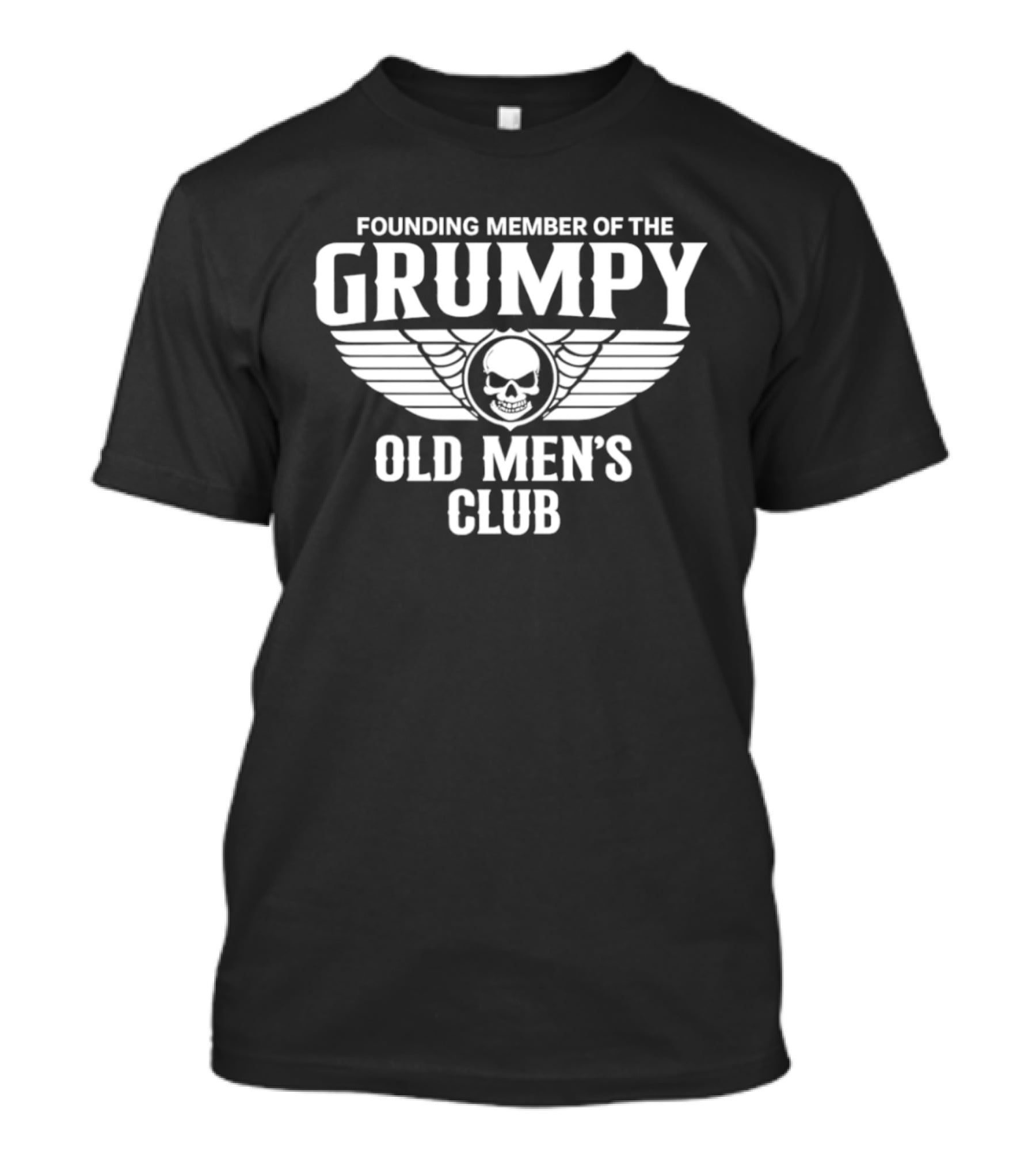 Founding Member Grumpy Old Men's Club Skull Wings T-Shirt