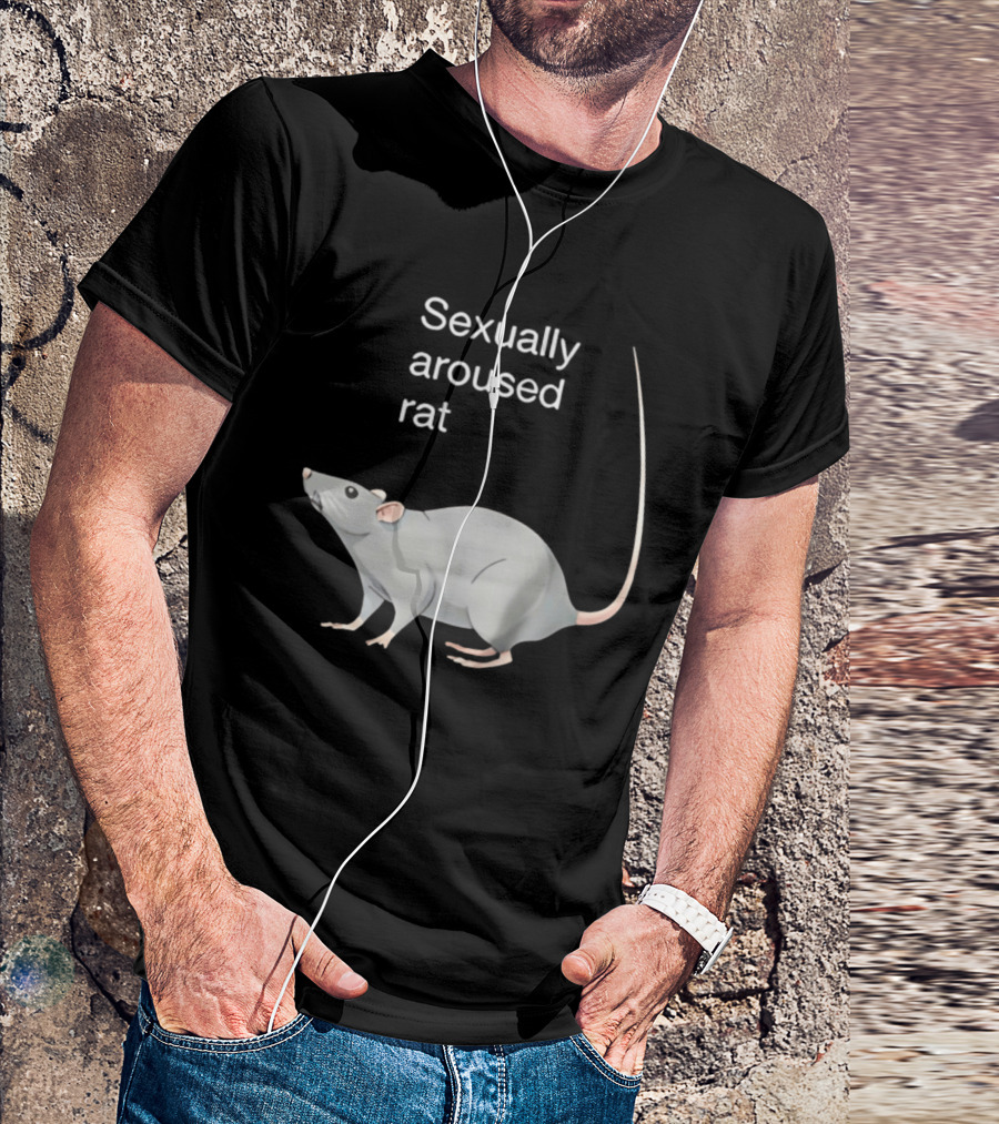 Sexually Aroused Rat Vintage Meme Humor T-Shirt