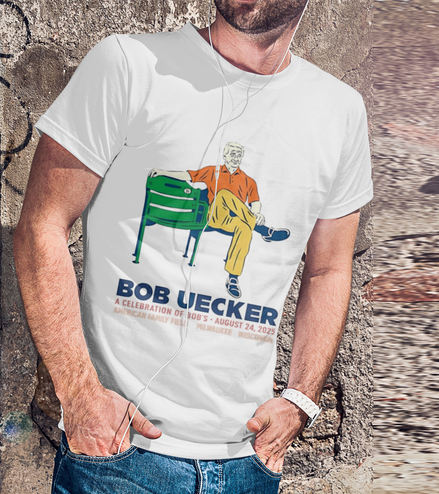 Bob Uecker A Celebration Of Bob's Life August 24 2023 Milwaukee Baseball Chair 21 T-Shirt