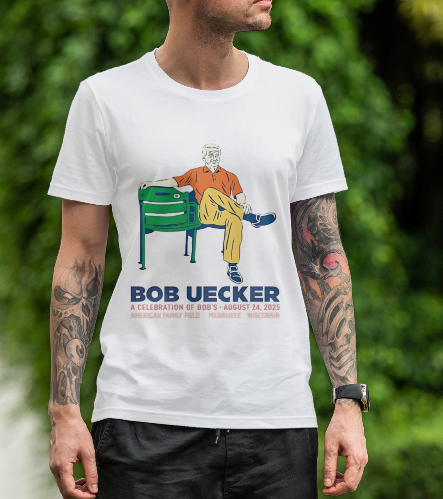 Bob Uecker A Celebration Of Bob's Life August 24 2023 Milwaukee Baseball Chair 21 T-Shirt