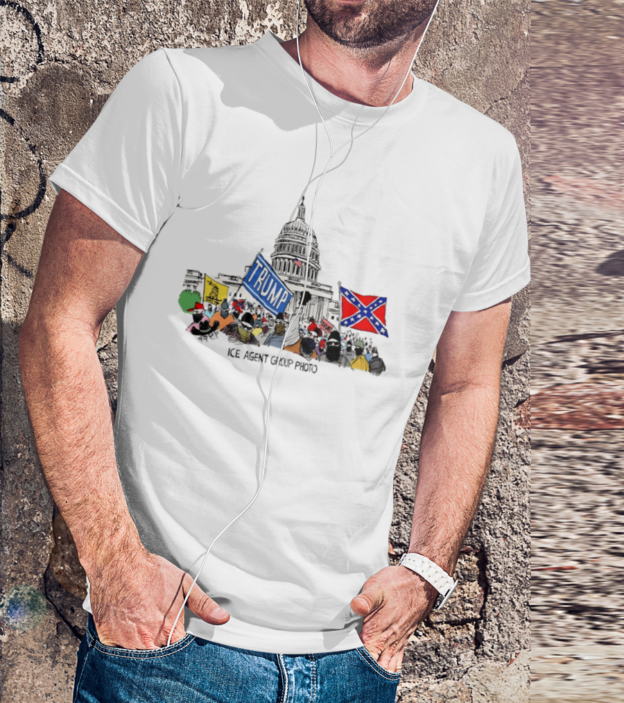 Capitol Protest Trump Confederate Flag Rally Drawing T-Shirt