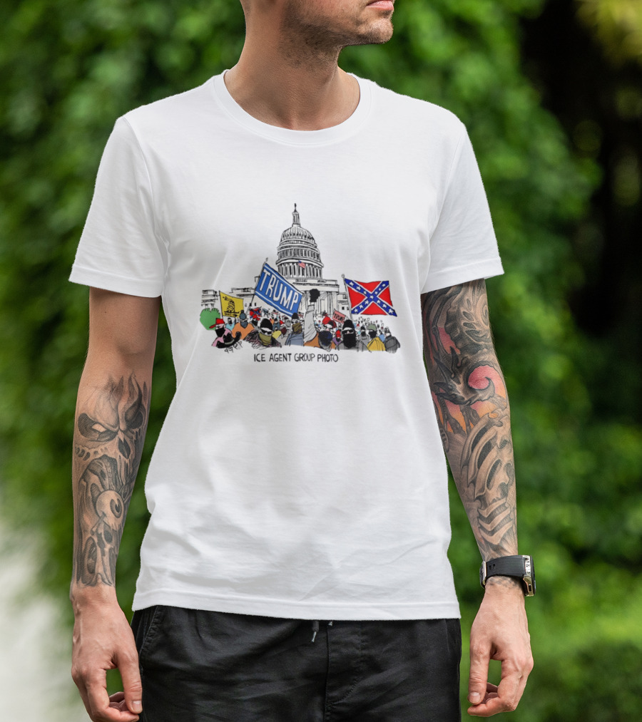 Capitol Protest Trump Confederate Flag Rally Drawing T-Shirt