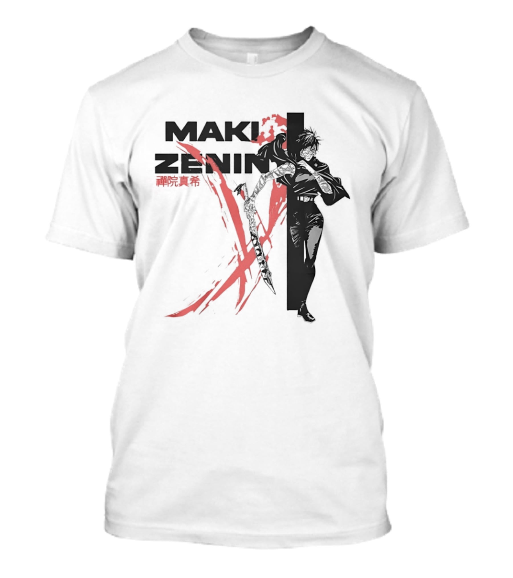 Maki Zenin Jujutsu Kaisen Anime Red Brush T-Shirt