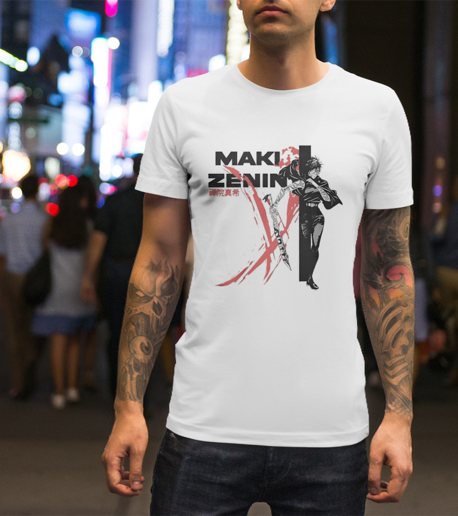 Maki Zenin Jujutsu Kaisen Anime Red Brush T-Shirt