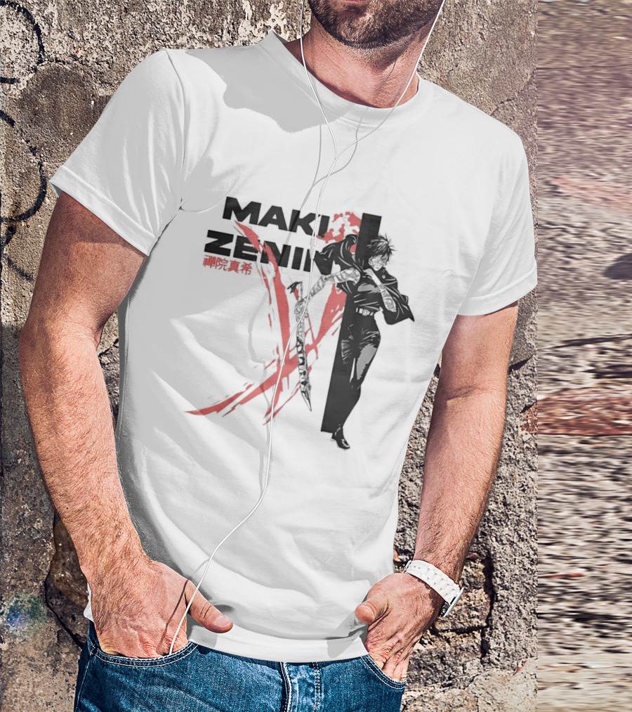 Maki Zenin Jujutsu Kaisen Anime Red Brush T-Shirt