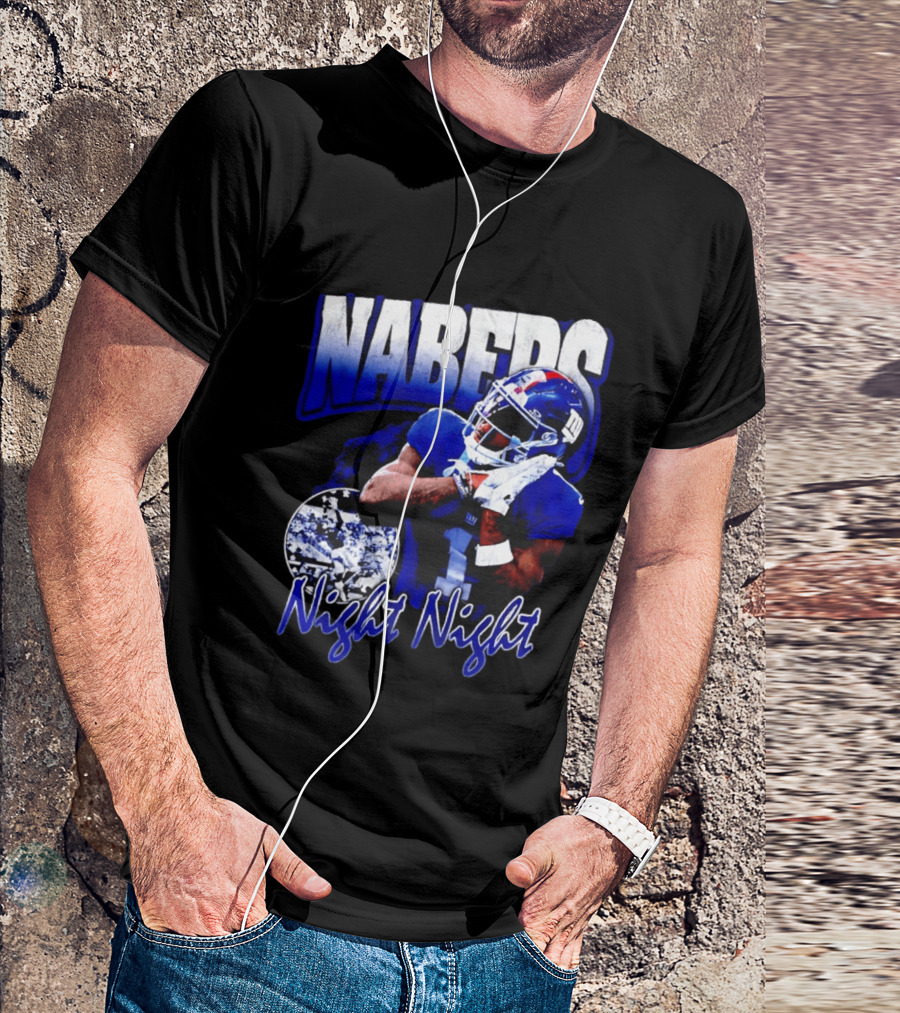 Nabers Night Night Football New York Giants T-Shirt
