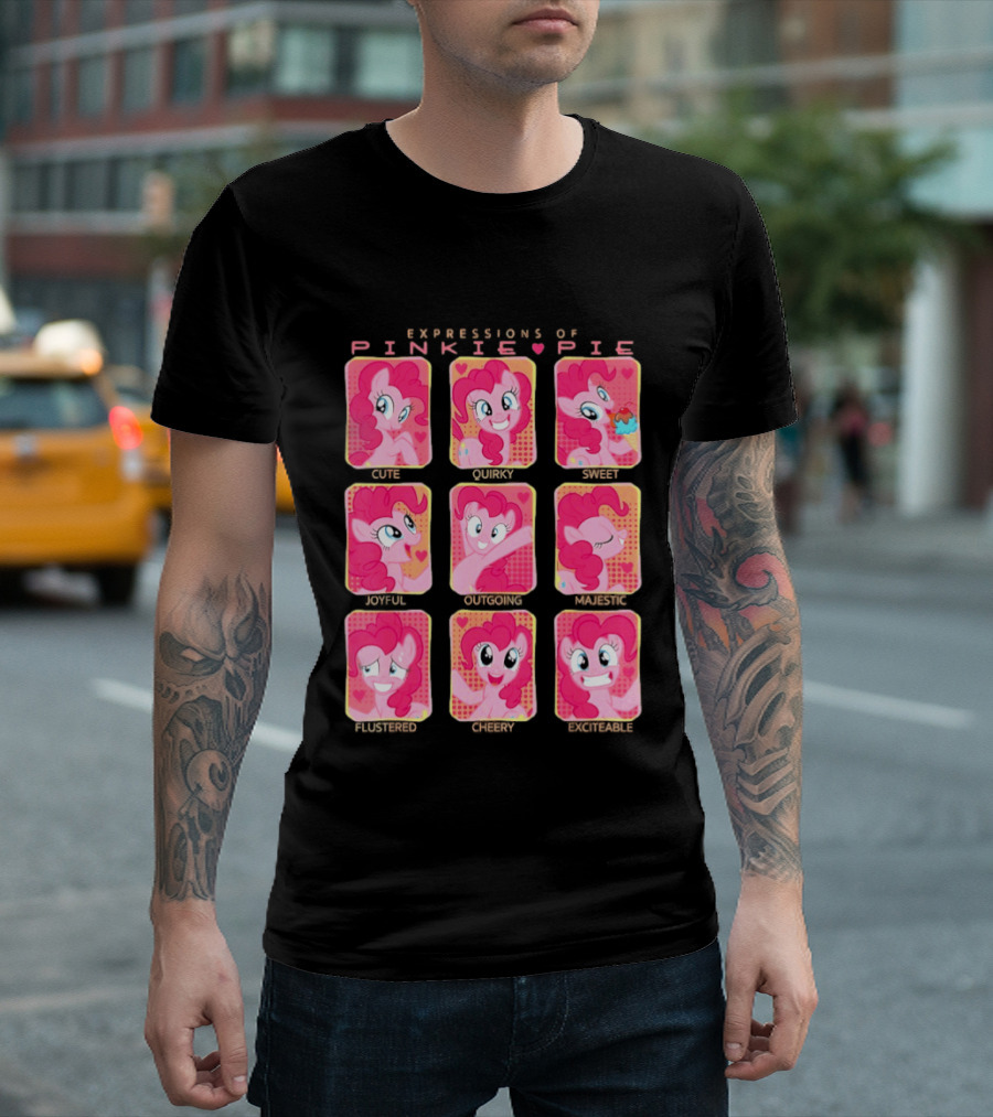 Expressions Of Pinkie Pie My Little Pony Funny Happy Faces T-Shirt