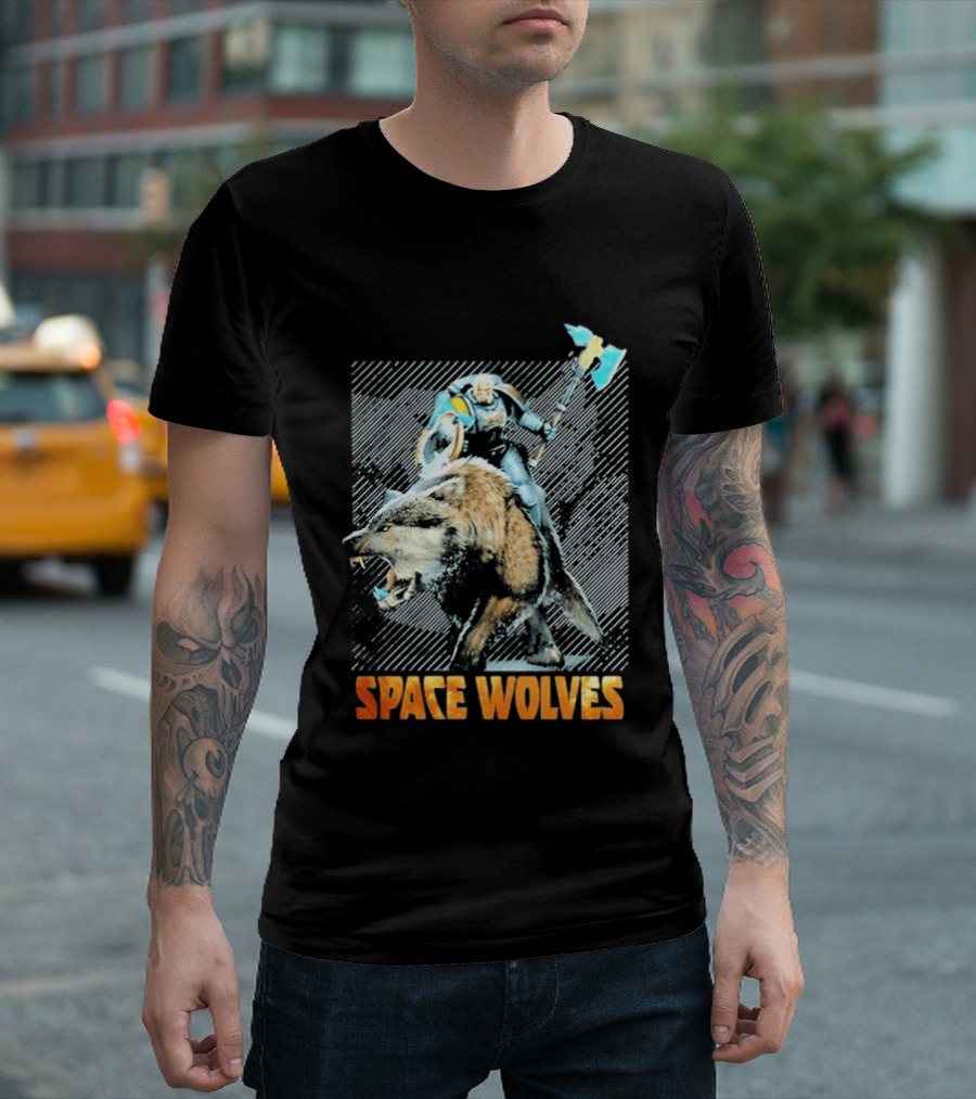 Space Wolves Warhammer 40 000 Iconic Warrior And Beast T-Shirt