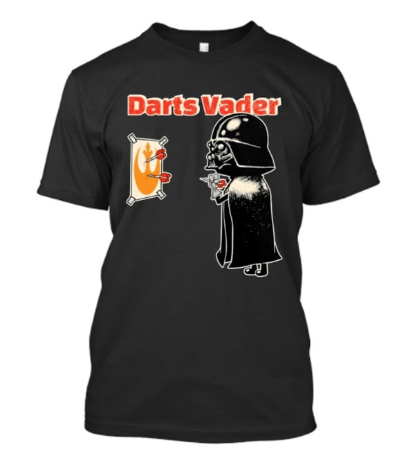 Darts Vader Playing Targets With Iconic Galactic Dartboard Opponent T-Shirt