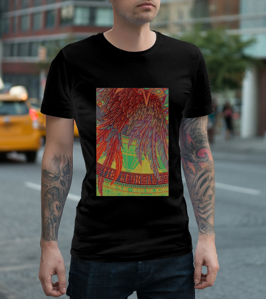 Dave Matthews Band 2026 Mexico Tim Reynolds Vibrant Feather T-Shirt