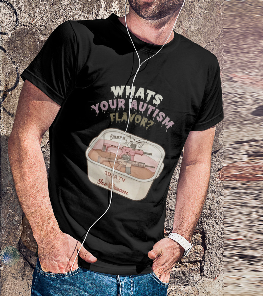 3D2A.TV Ice Cream Whats Your Autism Flavor T-Shirt