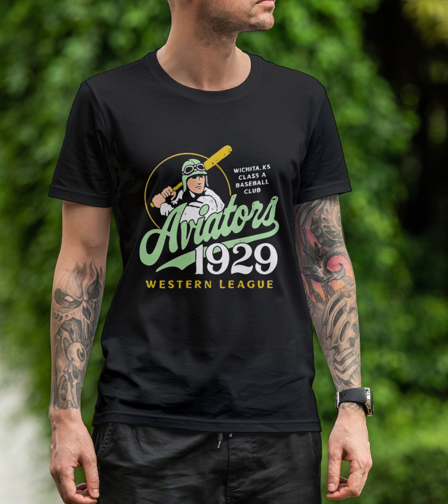 Wichita KS Aviators 1929 Western League Baseball Club T-Shirt