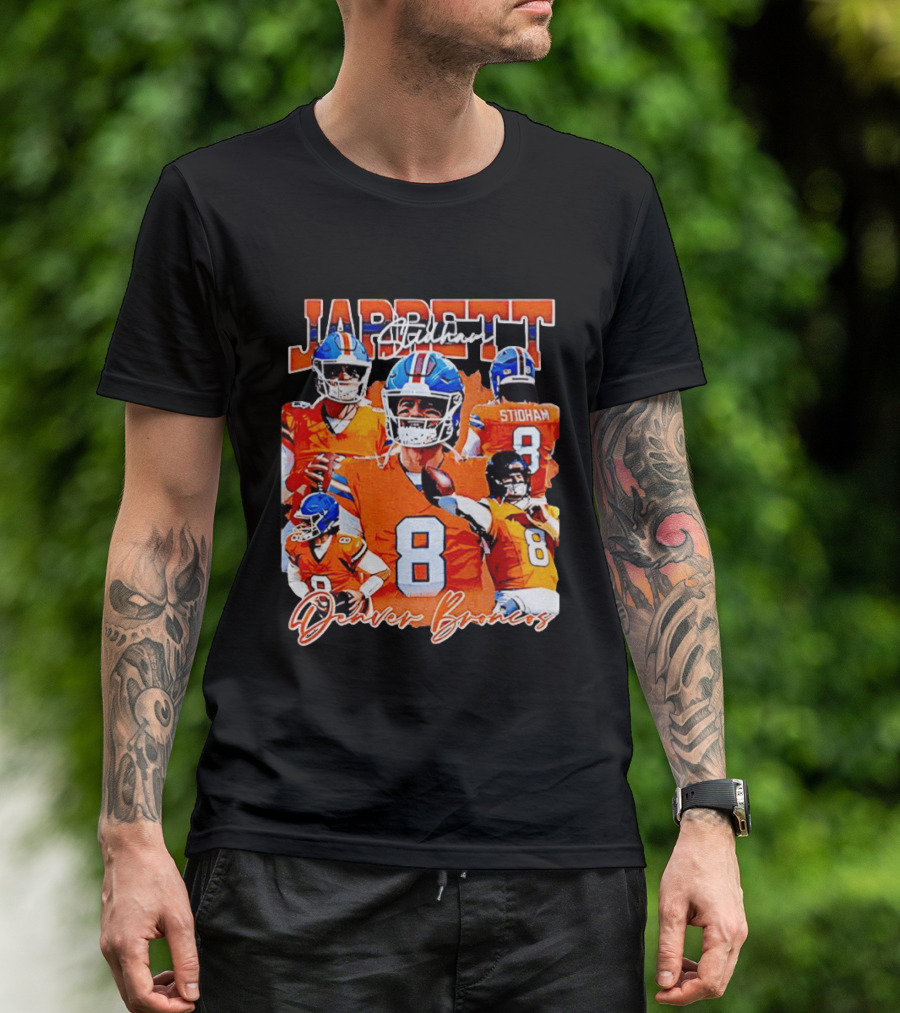 Jarrett Stidham Denver Broncos Football Number 8 Player Highlights T-Shirt