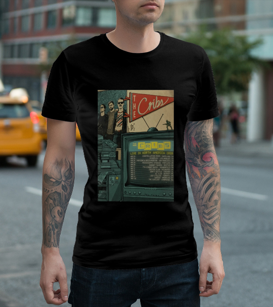 The Cribs Live In North America 2026 Tour Dates And Venue Locations T-Shirt