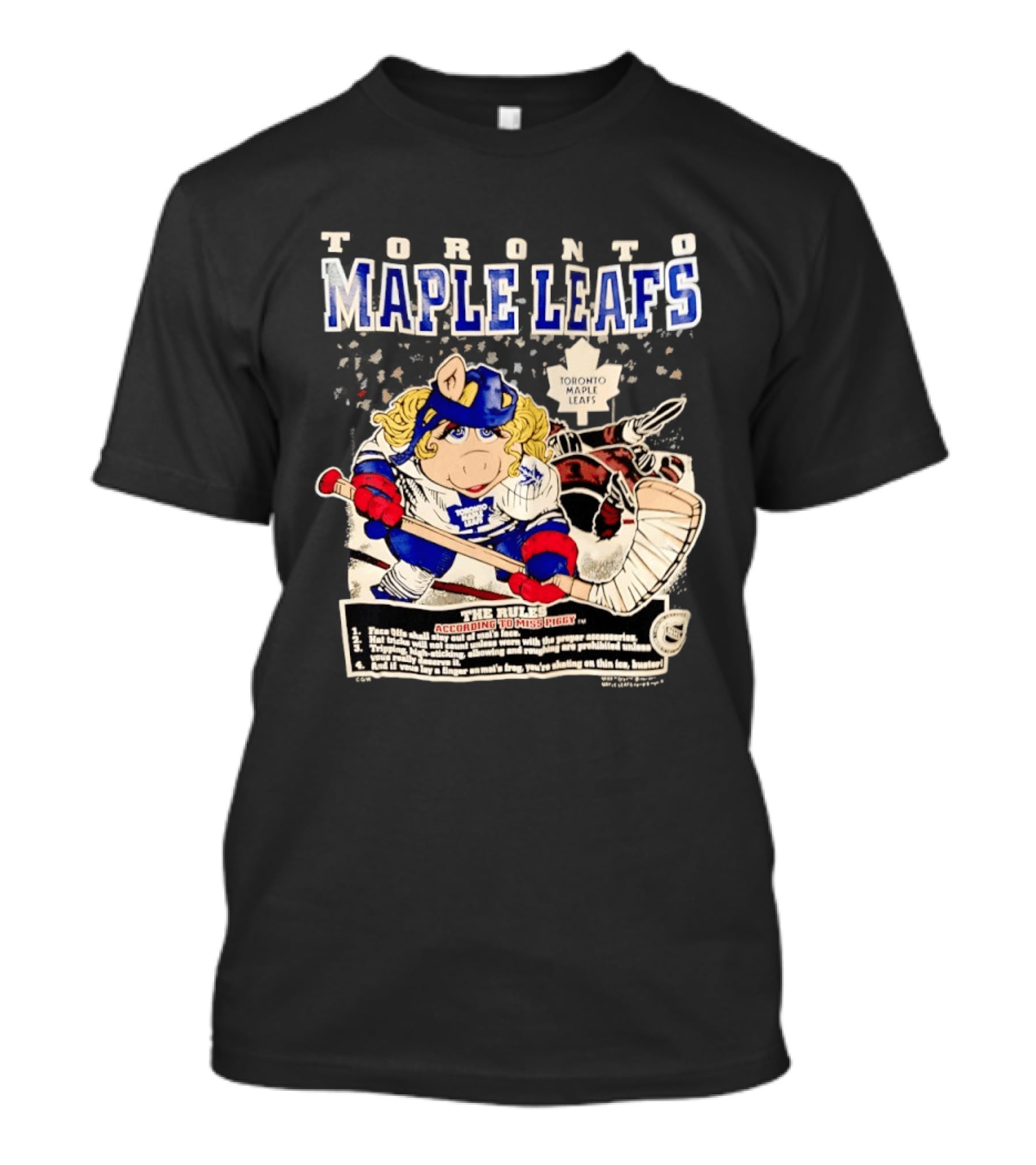 Toronto Maple Leafs Miss Piggy Hockey Collaboration With Iconic Rules And Goalie T-Shirt