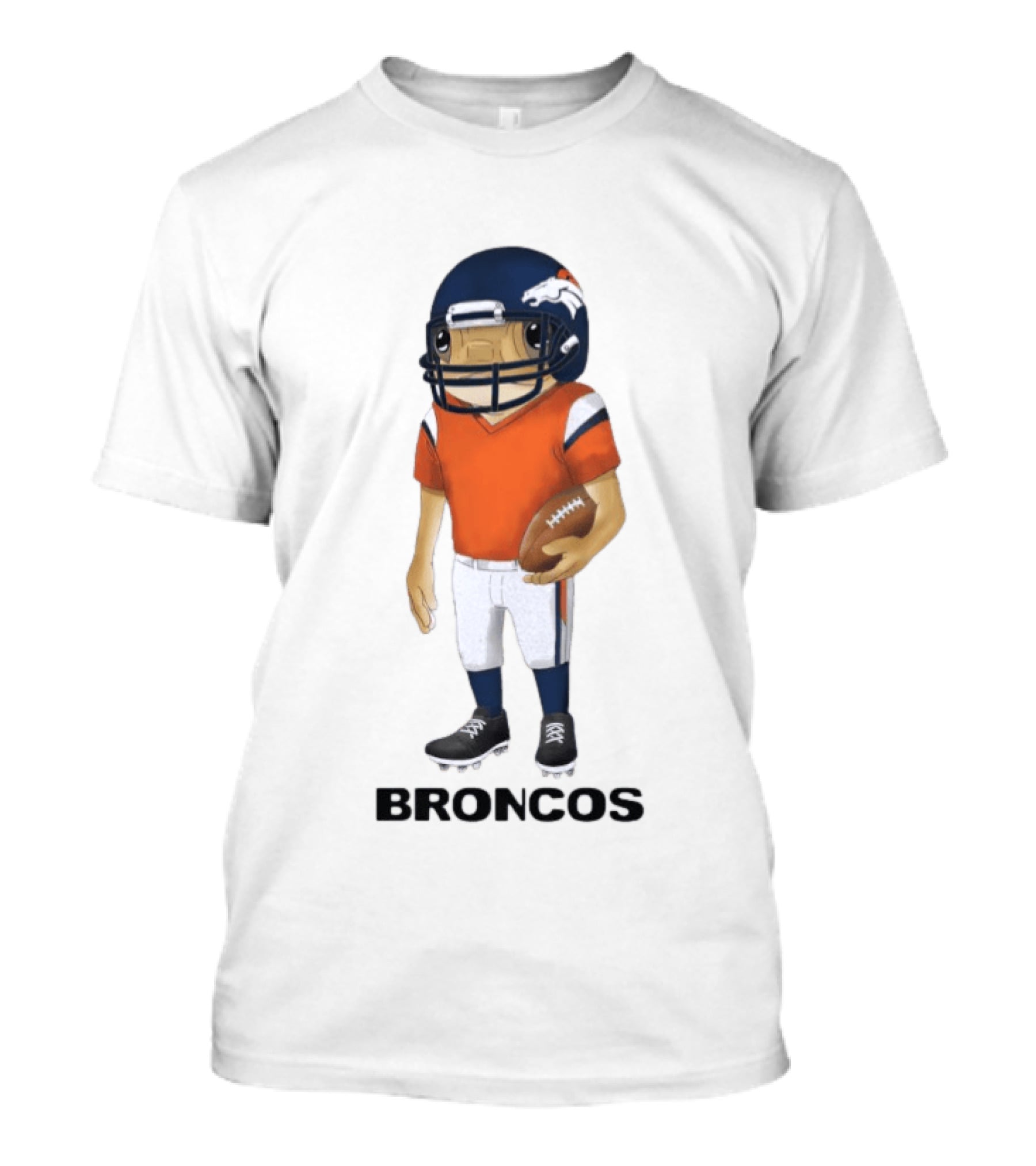 Bad Bunny X Denver Broncos Concho Collaboration Football Player T-Shirt