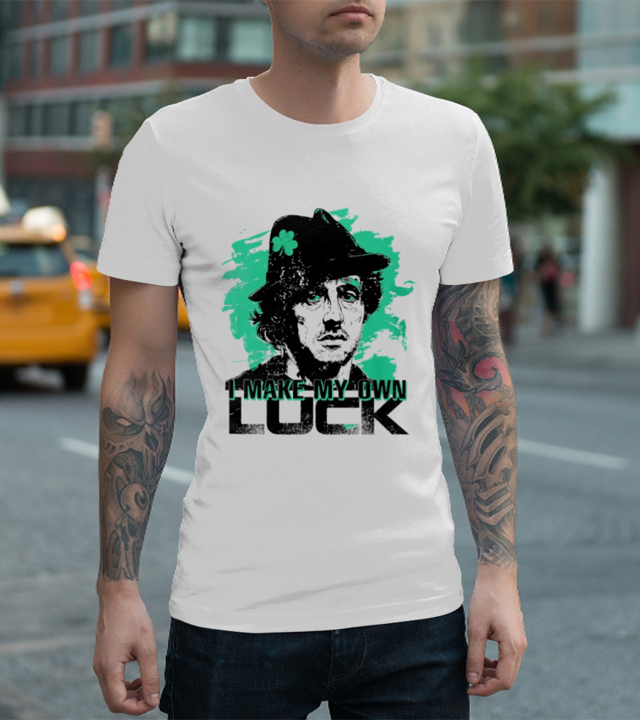 I Make My Own Luck Shamrock Hat Rocky T-Shirt